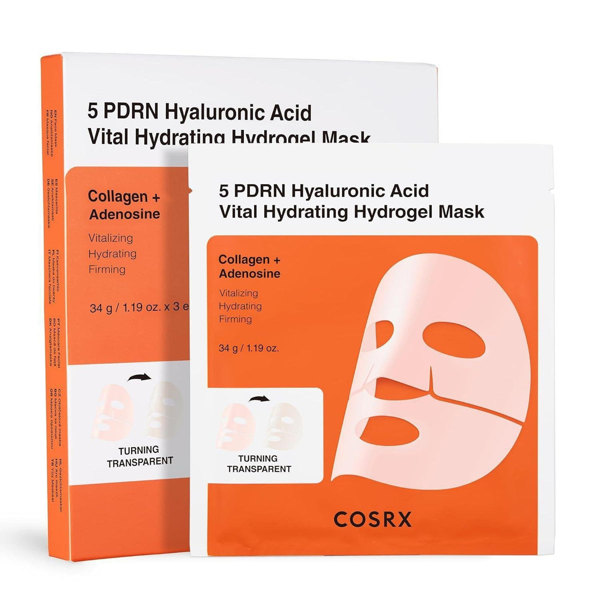 Cosrx 5 PDRN Hyaluronic Vital Hydrogel Mask 3pcs